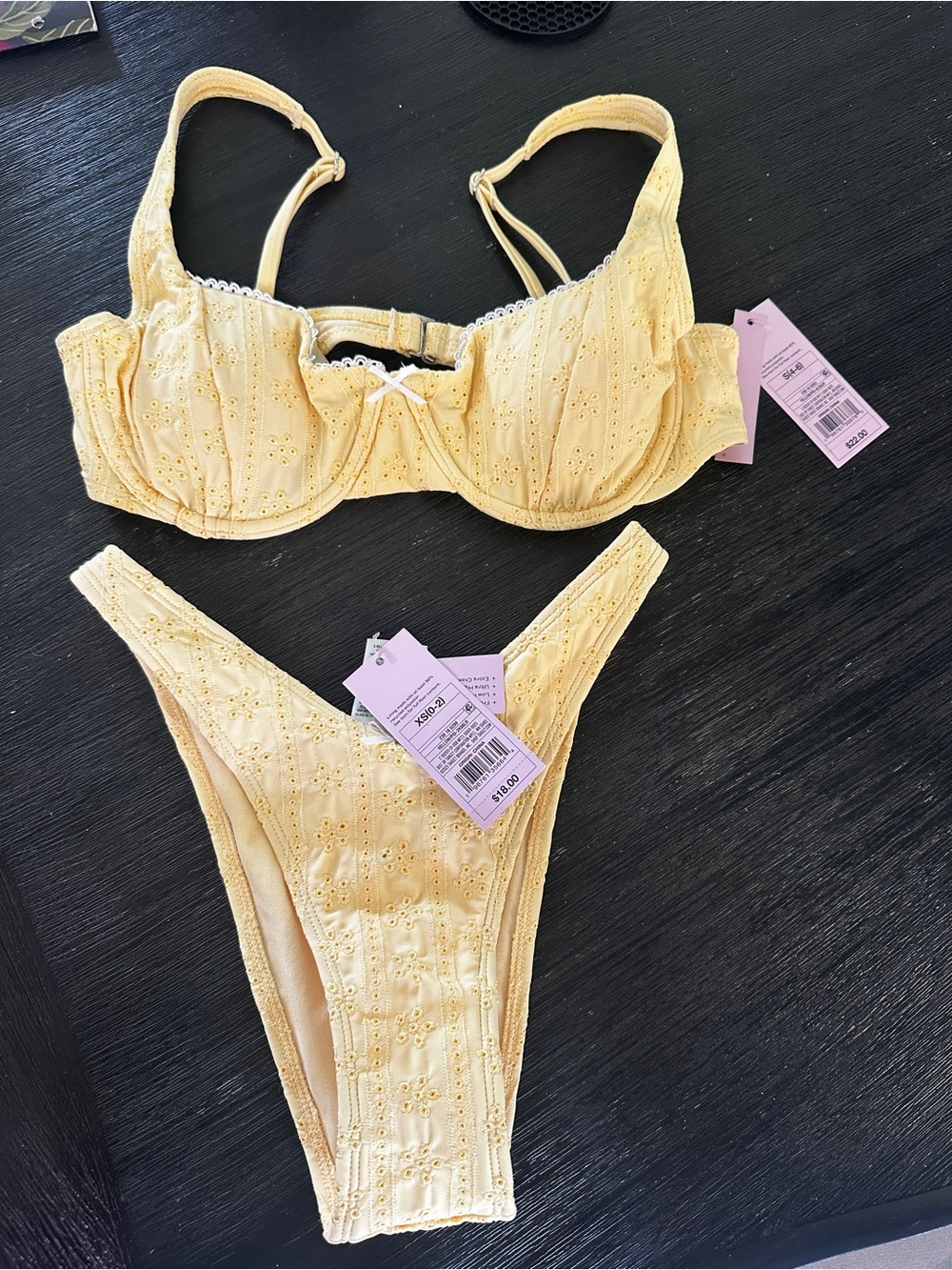 Target Yellow Eyelet Bikini Set